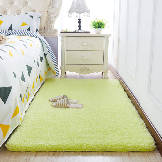 Feblilac Solid Light Green Tufted Living Room Carpet Bedroom Mat
