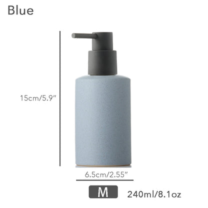 Ceramic Soap Dispenser, Foaming Pump Bathroom Bottle, Simple Design, Refillable Reusable Lotion Pump for Bathroom Kitchen, 240ml/8.1oz