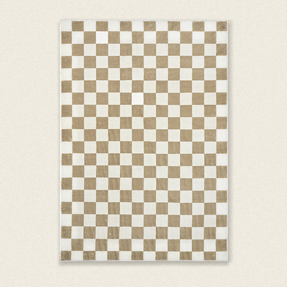 Feblilac Print Modern Minimalist Square Grid Poly Living Room Mat Carpet