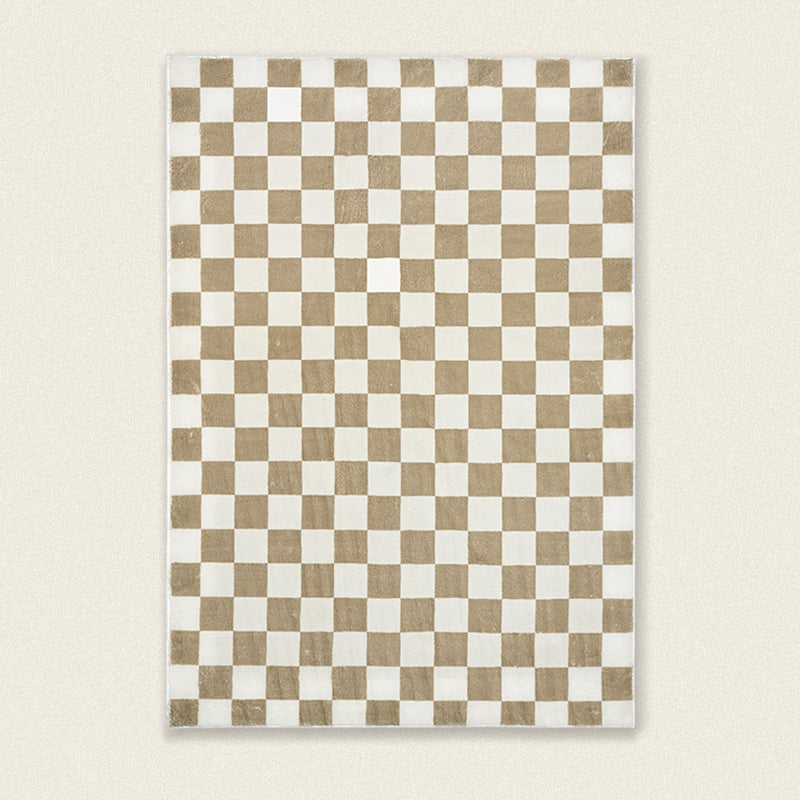 Feblilac Print Modern Minimalist Square Grid Poly Living Room Mat Carpet - view 2