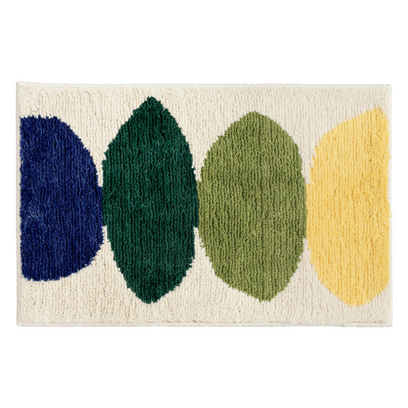 Abstract Four Color Leaves Bath Mat - Feblilac® Mat