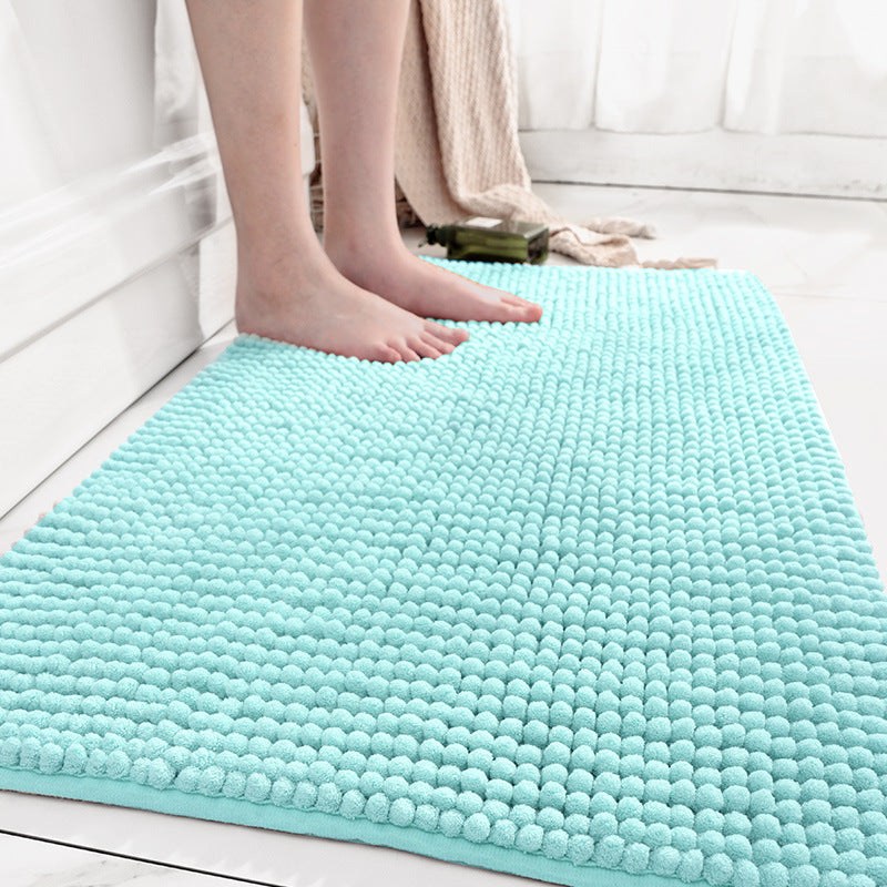 Feblilac Solid Large Particles Plush Chenille Bath Mat