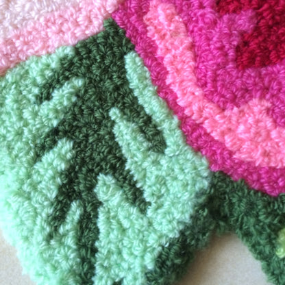 Feblilac Two Rose Flower Tufted Bath Mat