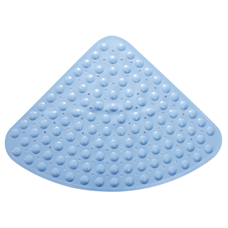 Feblilac TPE Blue/Grey/White Drain Holes and Suction Cups Tub Rug, Anti Slip Massage Bathtub Mats