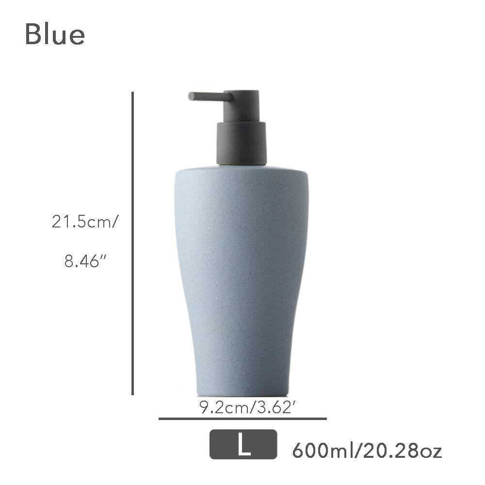 Off white Ceramic Soap Dispenser, Liquid Bathroom Bottle, Simple Design, Refillable Reusable Lotion Pump for B - view 6