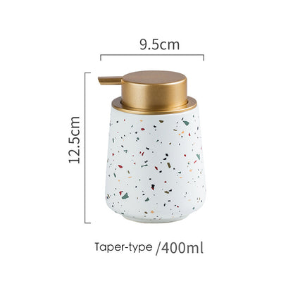 Ceramic Soap Dispenser, Liquid Soap Pump Bottle, Colorful Marble Texture