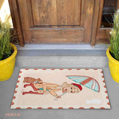 Feblilac Rainy Days Door Mat by AmeliaRose Illustrations from UK