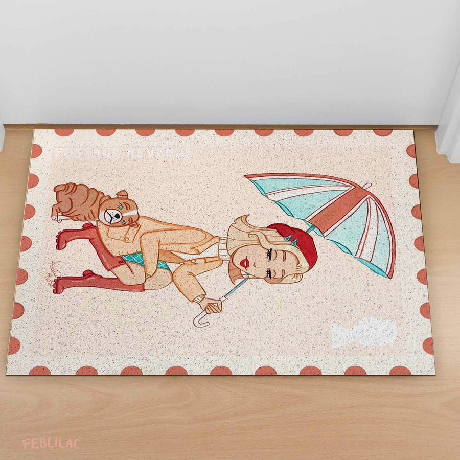 Feblilac Rainy Days Door Mat by AmeliaRose Illustrations from UK - view 3