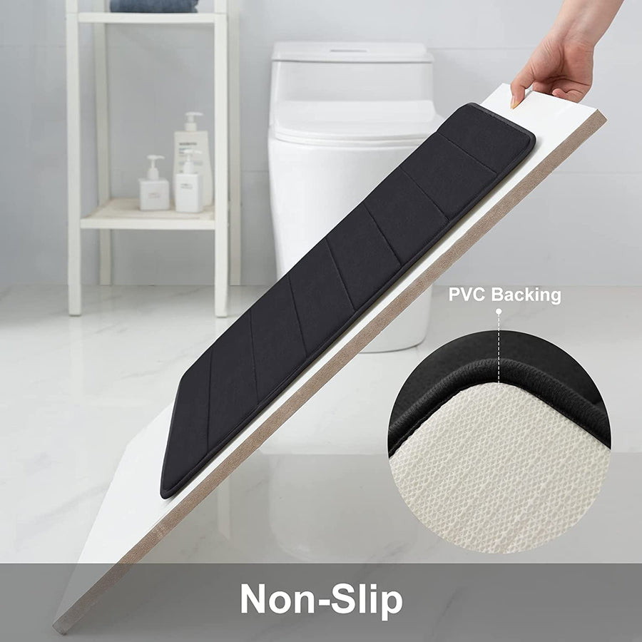 Soft Memory Foam Bath Mat, Solid Color Bathroom Rug, Non-Slip Water Absorbent - view 3