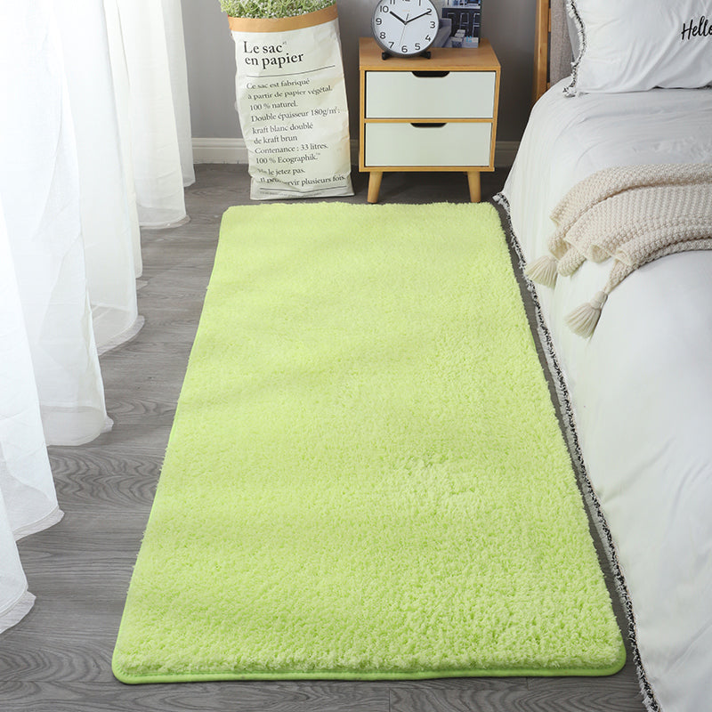 Feblilac Rectangular Solid Light Green Thickened Tufted Bath Mat