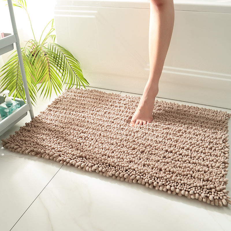 Feblilac Solid Large Particles Plush Chenille Bath Mat - view 6