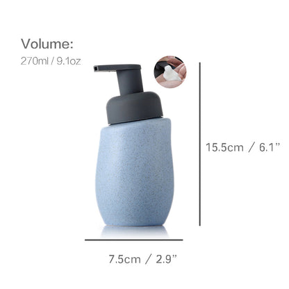 Ceramic Soap Dispenser, Foaming Pump Bathroom Bottle, Simple Design, Refillable Reusable Lotion Pump for Bathroom Kitchen, 270ml/9.1oz