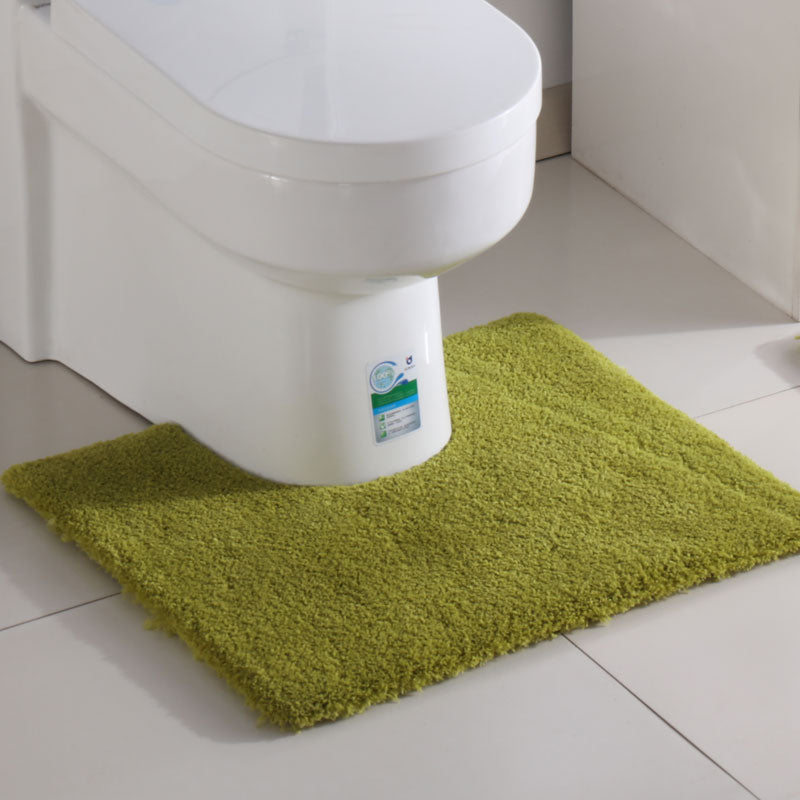 Feblilac Solid Tufted Toilet U-Shaped Floor Bathroom Mat