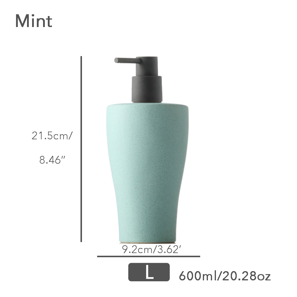 Off white Ceramic Soap Dispenser, Liquid Bathroom Bottle, Simple Design, Refillable Reusable Lotion Pump for B - view 5