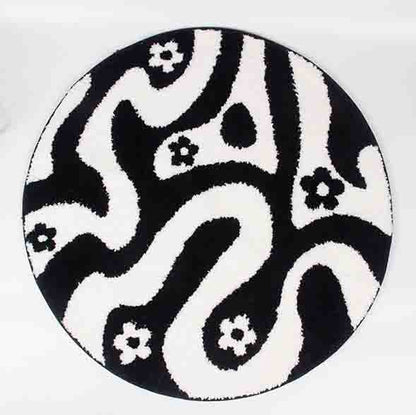 Feblilac Round Dizzy Flower Bath Area Mat 31"x31", 80cmx80cm - Feblilac® Mat