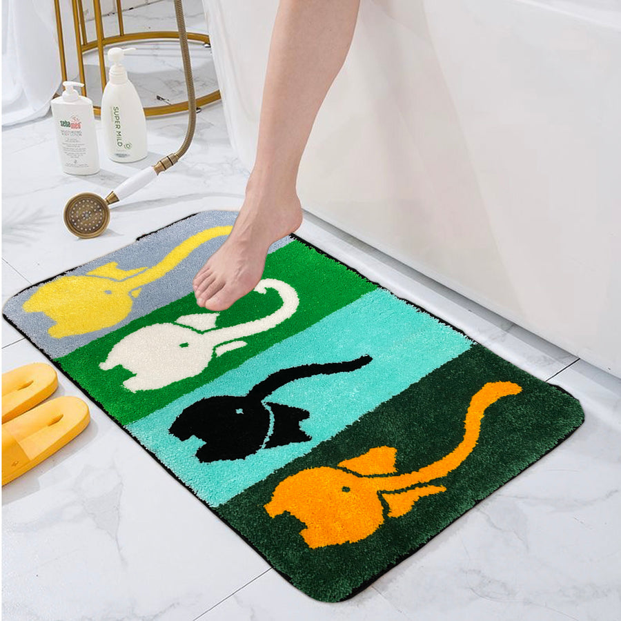 Feblilac Cute Four Color Cats Bathroom Rug Bathmat - view 2