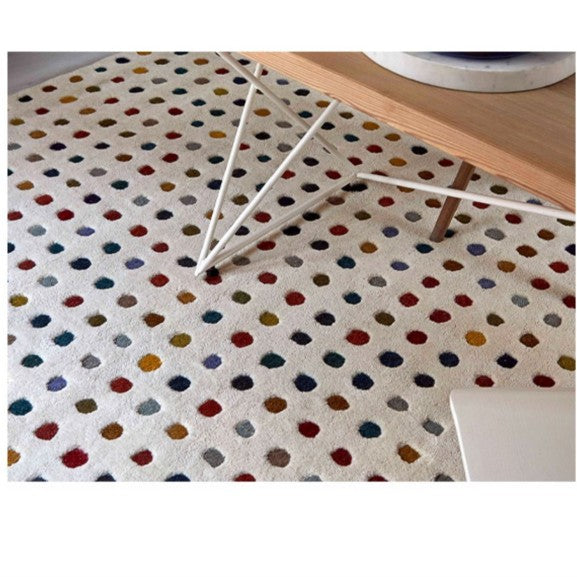 Feblilac Rectangular Colorful Dots Living Room Carpet