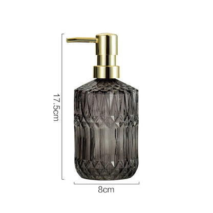 Nordic Style Luxury Glass Soap Dispenser, Lotion Hand Sanitizer Bottle for Bathroom Kitchen