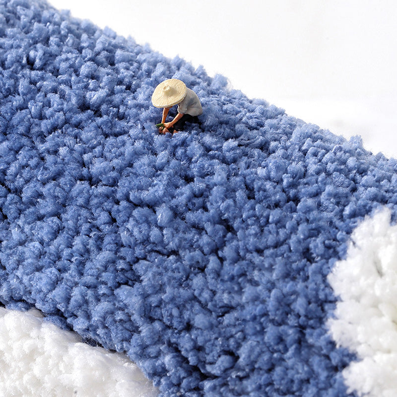 Semicircle Daisy Bath Mat, Sweet Home Bathroom Mat, White Yellow Flower Bath Rug - Feblilac® Mat