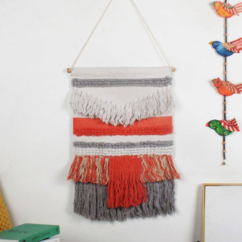 Feblilac Indian Style Tassel Tufted Tapestry