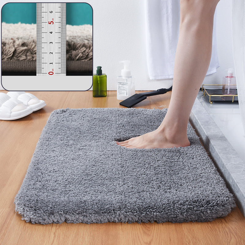 Feblilac Rectangular Solid Long Plush Tufted Bath Mat - view 3