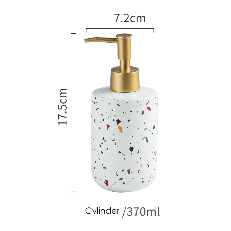 Ceramic Soap Dispenser, Liquid Soap Pump Bottle, Colorful Marble Texture - view 8