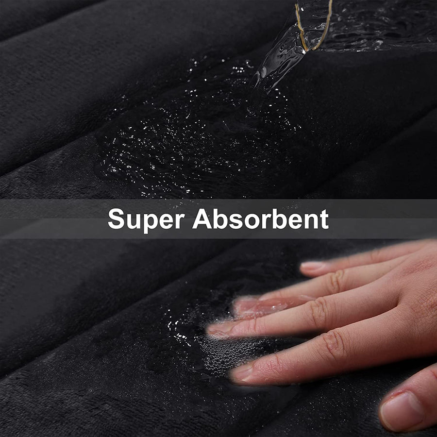 Soft Memory Foam Bath Mat, Solid Color Bathroom Rug, Non-Slip Water Absorbent - view 4