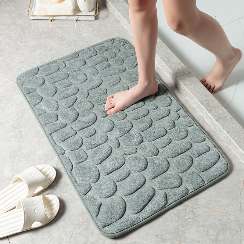 Feblilac Solid Cobblestone Coral Fleece Bathmat - view 4