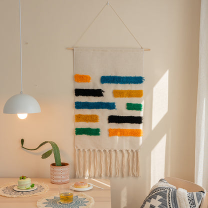 Feblilac Geometric Tassel Tufted Tapestry