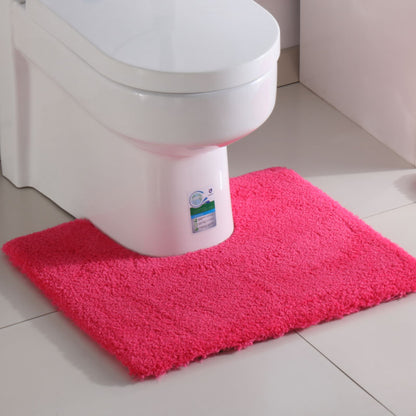 Feblilac Solid Tufted Toilet U-Shaped Floor Bathroom Mat