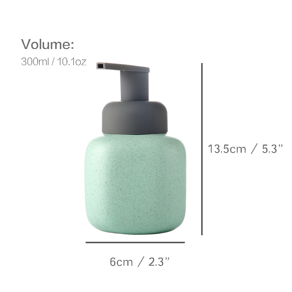 Ceramic Soap Dispenser, Foaming Pump Bathroom Bottle, Simple Design, Refillable Reusable Lotion Pump for Bathroom Kitchen, 300ml/10.1oz