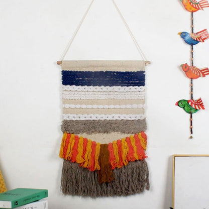 Feblilac Indian Style Tassel Tufted Tapestry