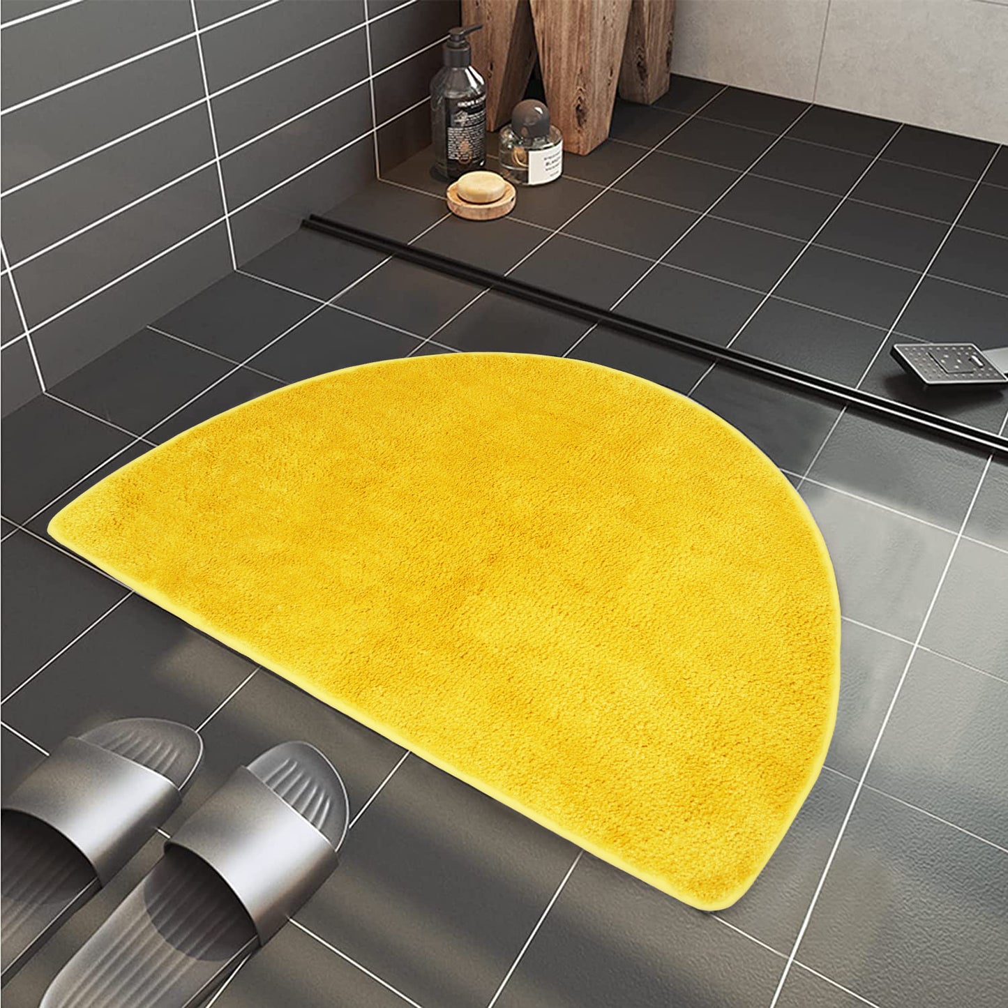 Golden Semicircle Bath Mat