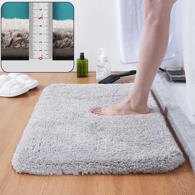 Feblilac Rectangular Solid Long Plush Tufted Bath Mat - view 4