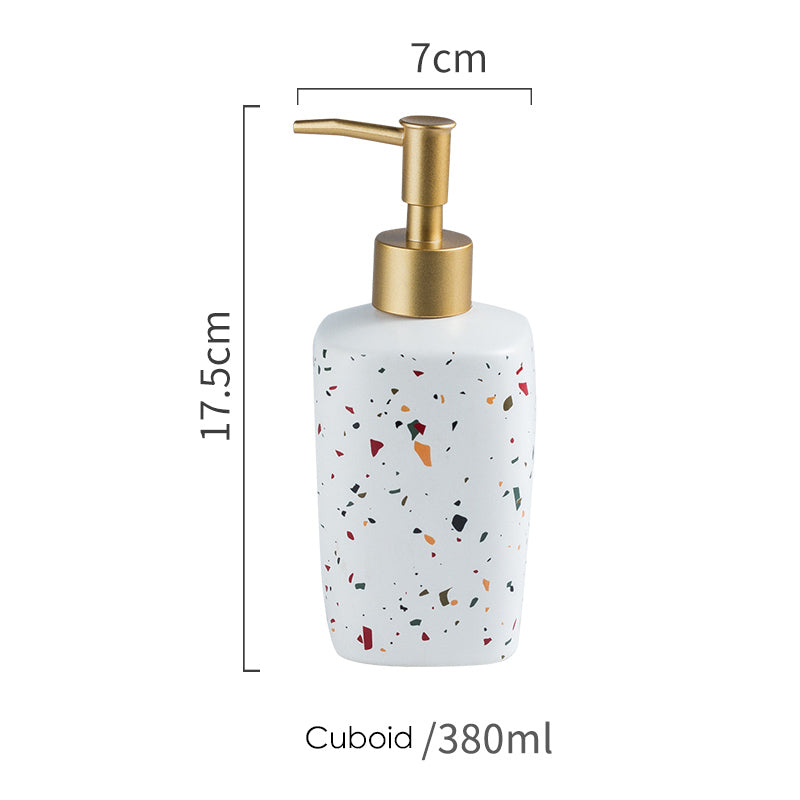 Ceramic Soap Dispenser, Liquid Soap Pump Bottle, Colorful Marble Texture - view 9