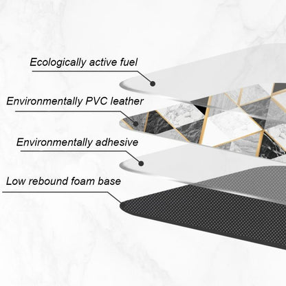 Feblilac Grey Rhombus Geometric Pattern PVC Leather Kitchen Mat - Feblilac® Mat