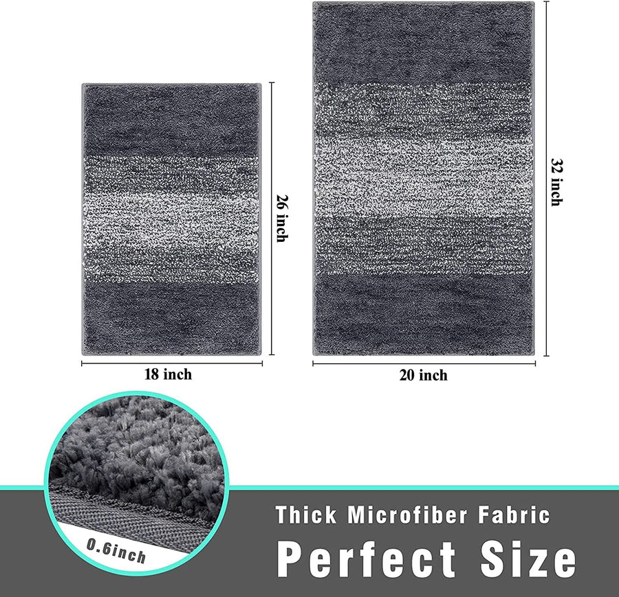 Soft Bathroom Rugs, Non-Slip Water Absorbent Bath Mat, Simple Style Bathroom Decor - view 2
