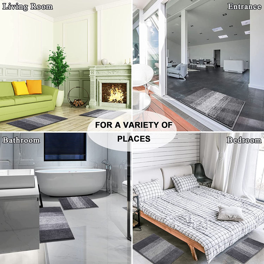 Soft Bathroom Rugs, Non-Slip Water Absorbent Bath Mat, Simple Style Bathroom Decor - view 3