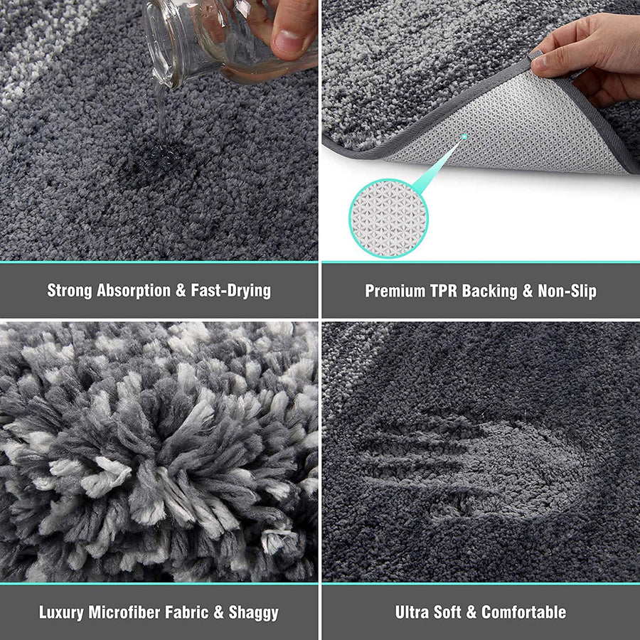 Soft Bathroom Rugs, Non-Slip Water Absorbent Bath Mat, Simple Style Bathroom Decor - view 4