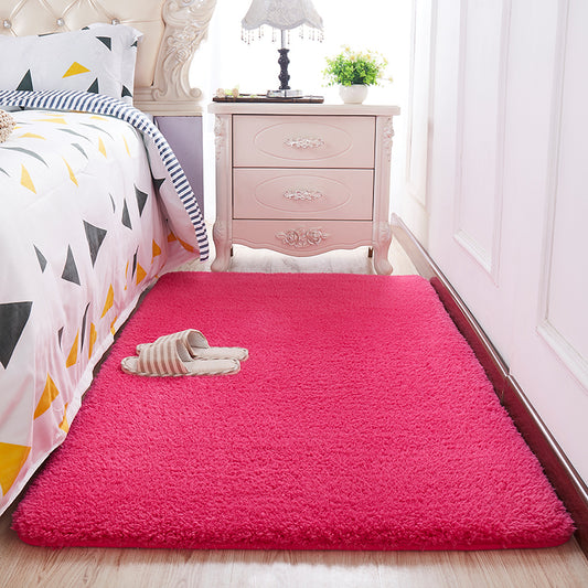 Feblilac Solid Rose Red Tufted Living Room Carpet Bedroom Mat