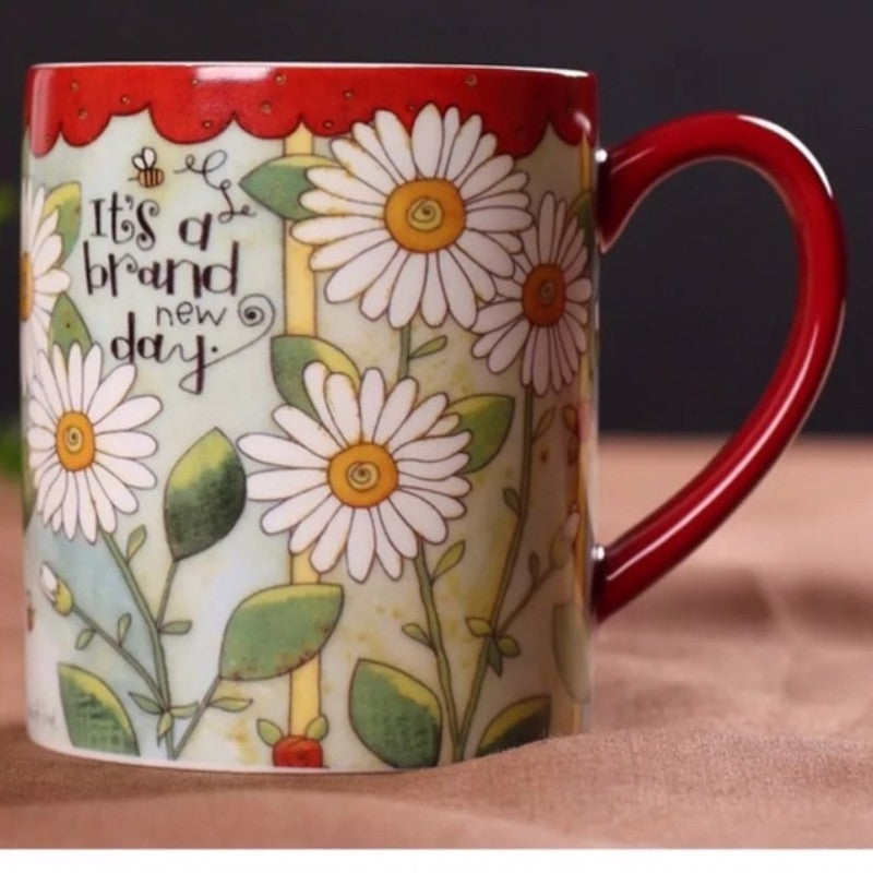 Feblilac Sunflower and Animal Coffee Mug Latte Milk Tea Ceramic Cup Mugs