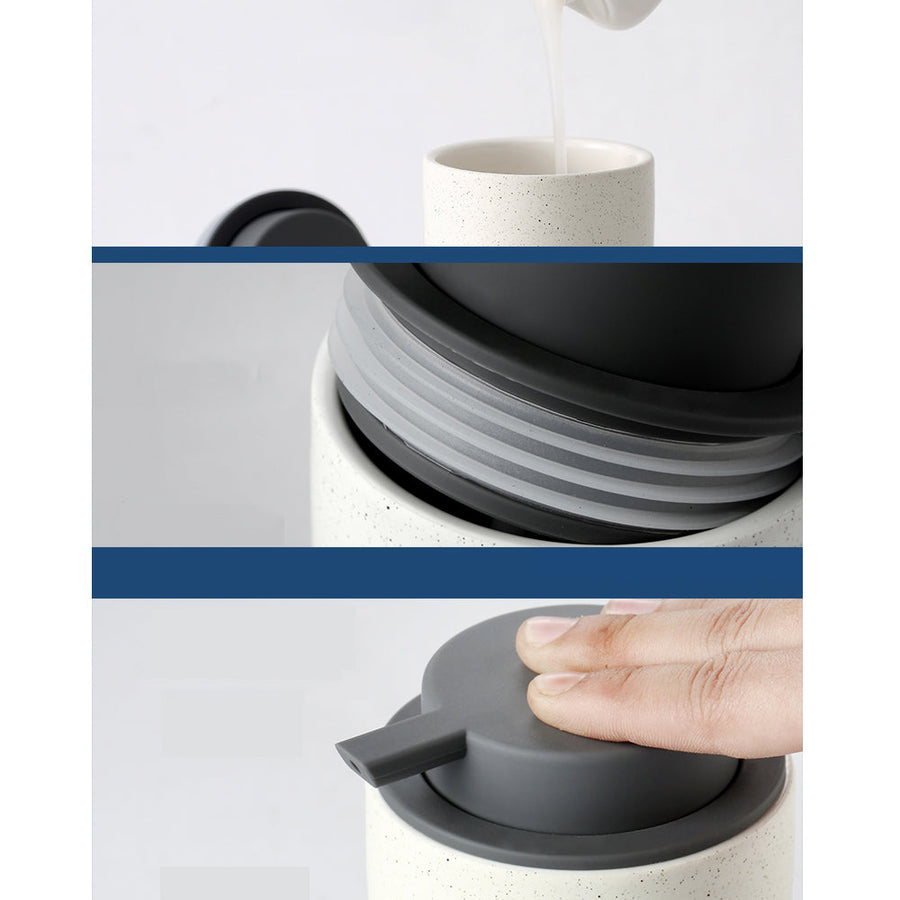 Ceramic Soap Dispenser, Foaming Pump Bathroom Bottle, Simple Design, Refillable Reusable Lotion Pump for Bathr - view 4