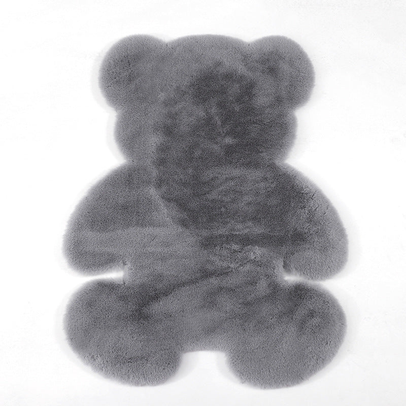 Feblilac Multiple Color Solid Bear Faux Rabbit Fur Rug Mat - view 3