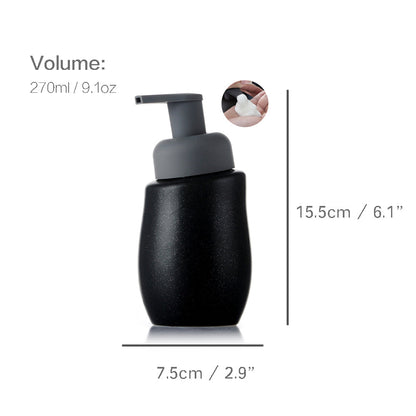 Ceramic Soap Dispenser, Foaming Pump Bathroom Bottle, Simple Design, Refillable Reusable Lotion Pump for Bathroom Kitchen, 270ml/9.1oz