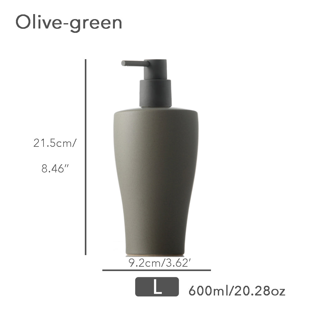 Off white Ceramic Soap Dispenser, Liquid Bathroom Bottle, Simple Design, Refillable Reusable Lotion Pump for B - view 10