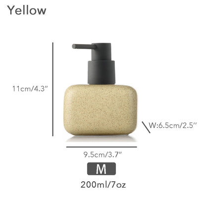 Mint Ceramic Soap Dispenser, Liquid Bathroom Bottle, Simple Design, Refillable Reusable Lotion Pump for Bathroom Kitchen, 200ml/7oz