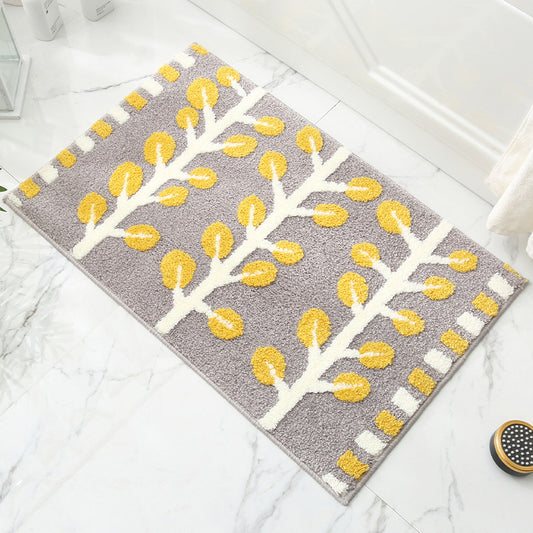 Feblilac Yellow and Green Leaves Rows of Trees Bath Mat - Feblilac® Mat