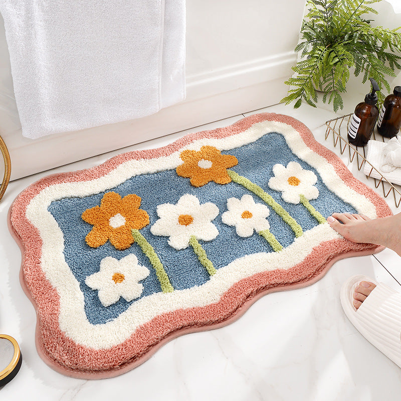 Feblilac Flower Tufted Bath Mat