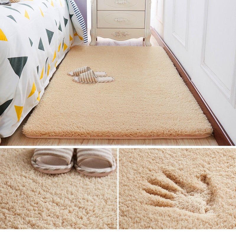 Feblilac Solid Camel Tufted Living Room Carpet Bedroom Mat