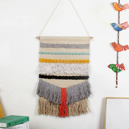 Feblilac Indian Style Tassel Tufted Tapestry